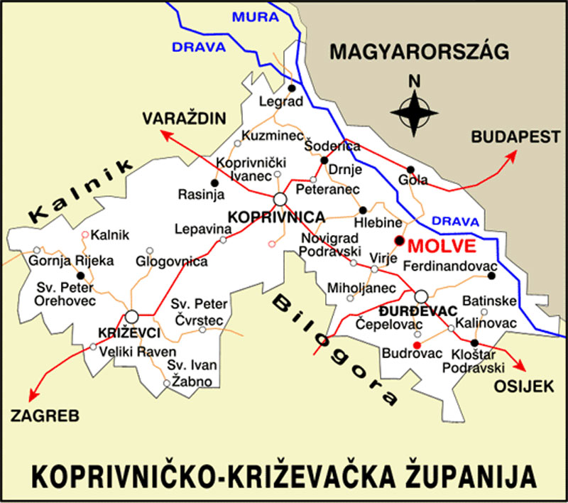 molve karta OPĆINA MOLVE Površina, 46,53 km2   Stanovništvo (2001.), 2.379  molve karta